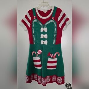 Festive Red and Green Holiday Dress
